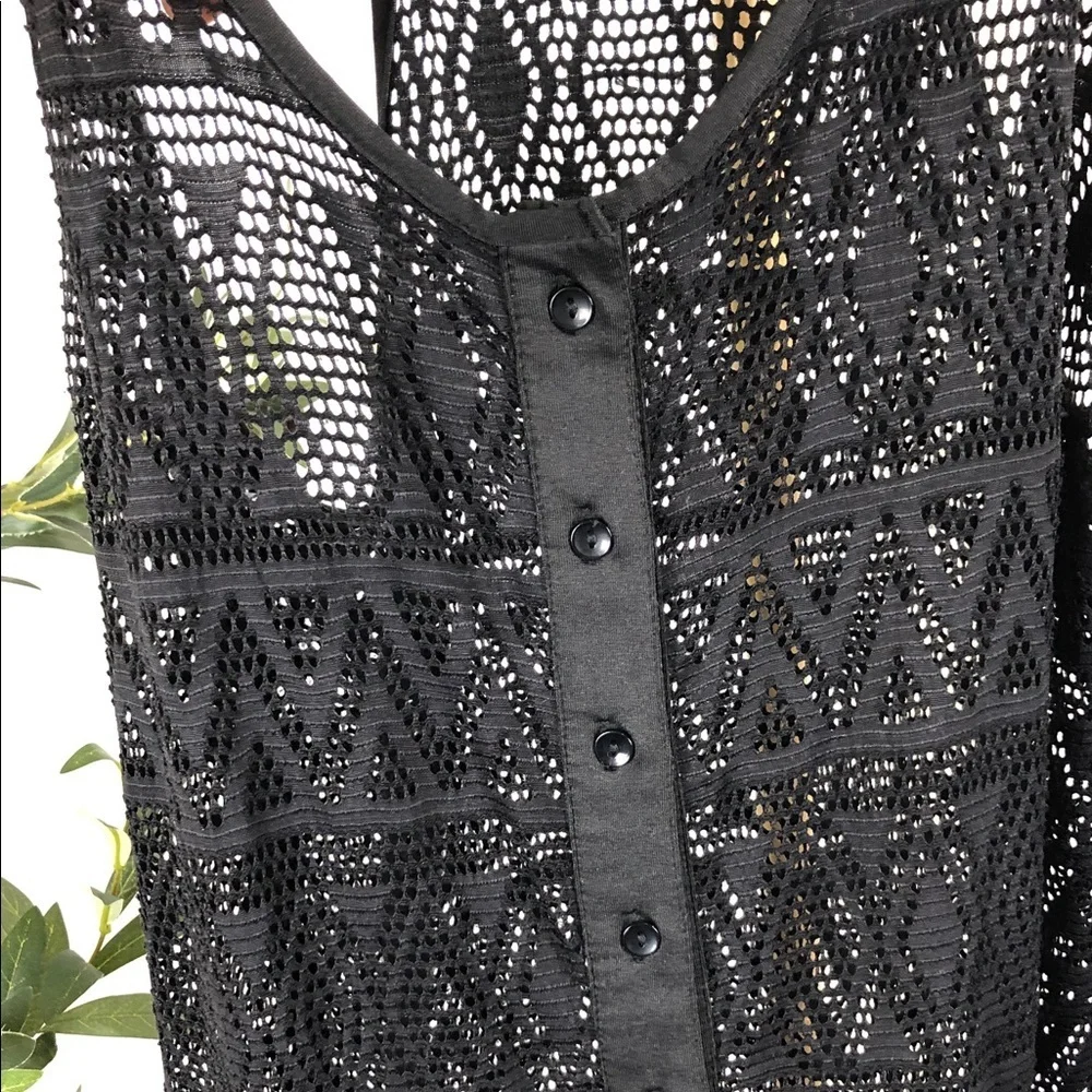 Elegant Black Lace Jumpsuit Swim Coverup Sz M (S2)